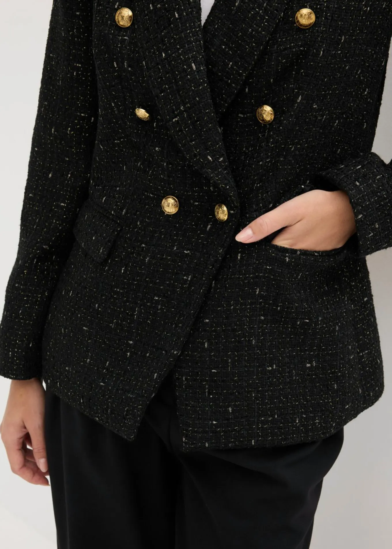 Americana de bouclé con doble botonadura