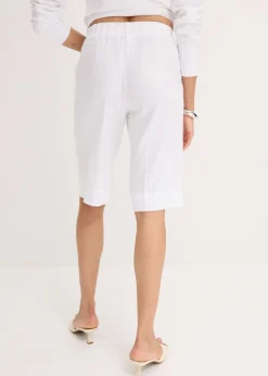 Bermudas anchas de mezcla de lino vaporoso