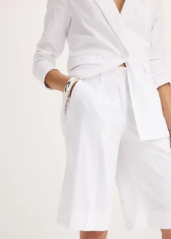 Bermudas anchas de mezcla de lino vaporoso