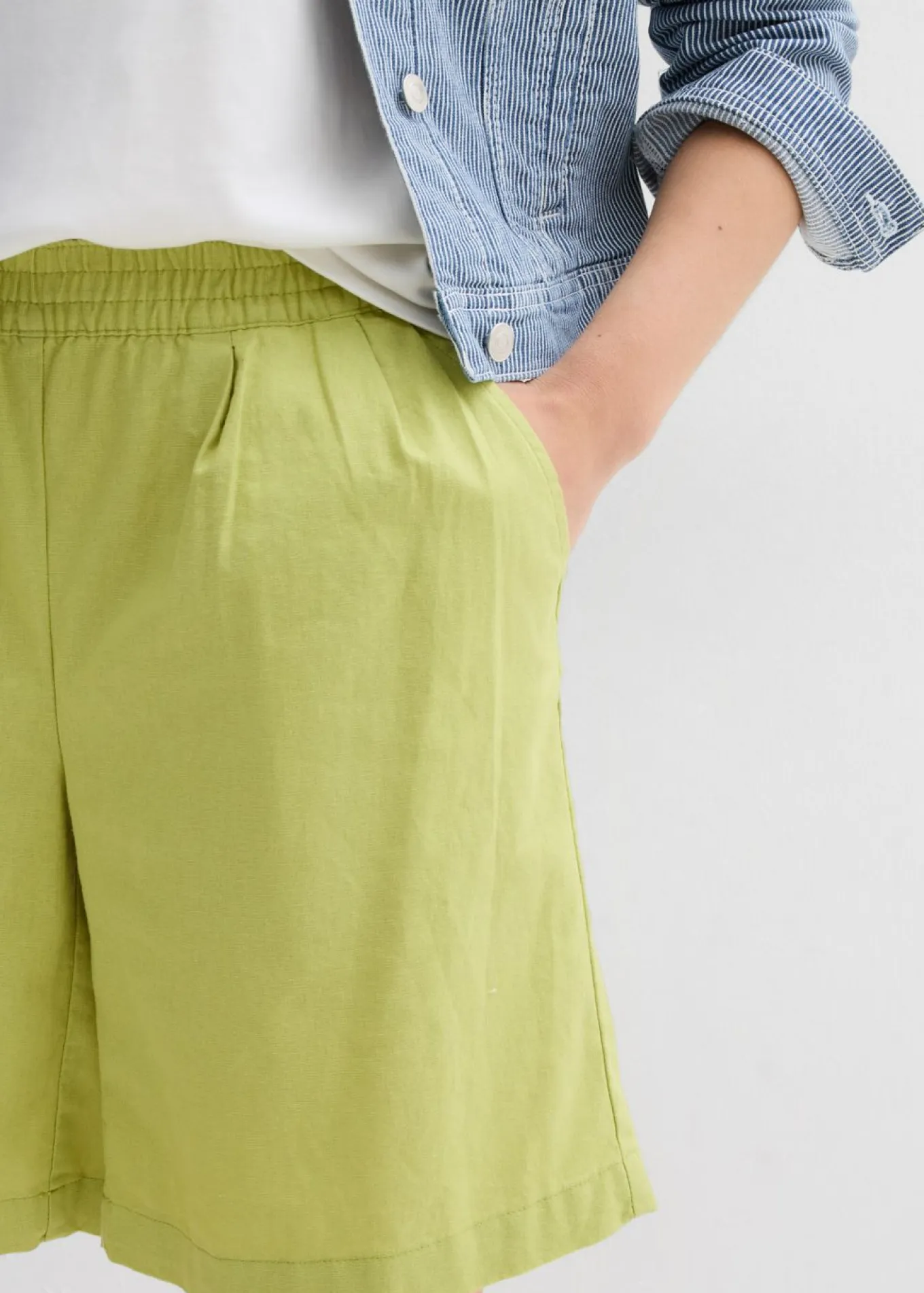 Bermudas de mezcla de lino y algodón
