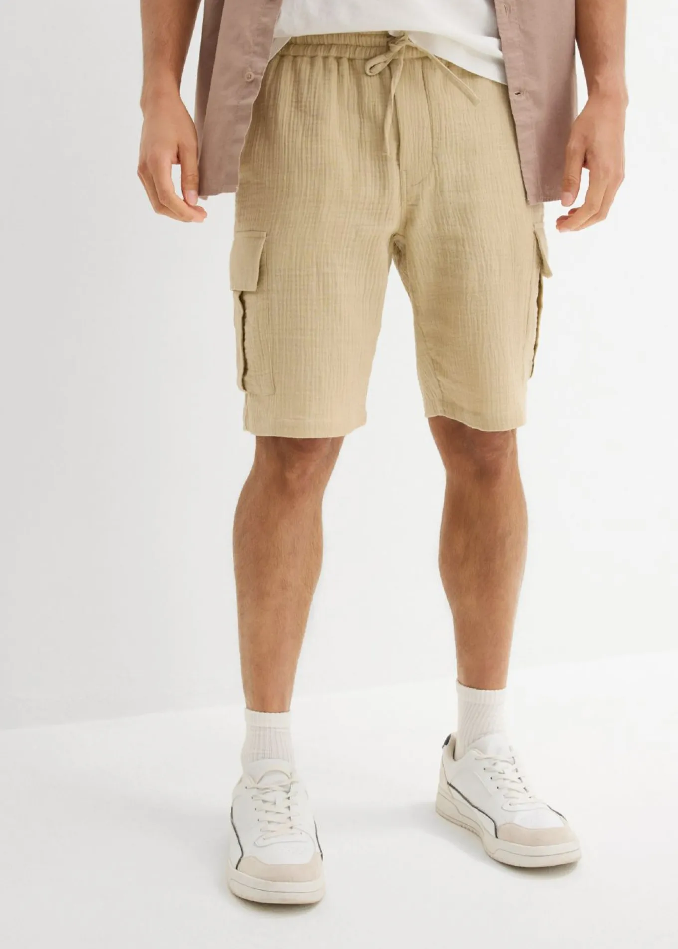 Bermudas de muselina ligera con corte regular