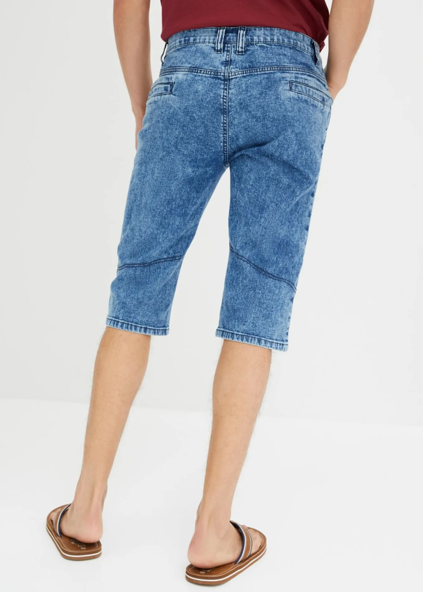 Bermudas vaqueras elásticas largas y ligeras, regular fit
