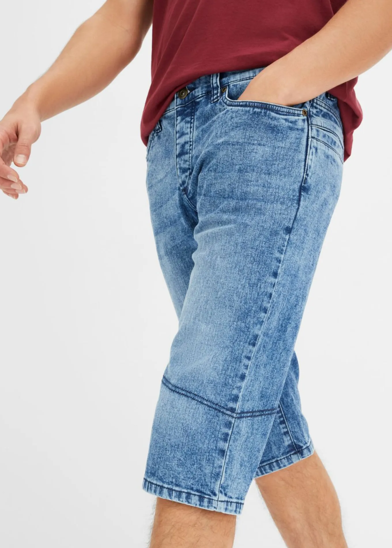 Bermudas vaqueras elásticas largas y ligeras, regular fit