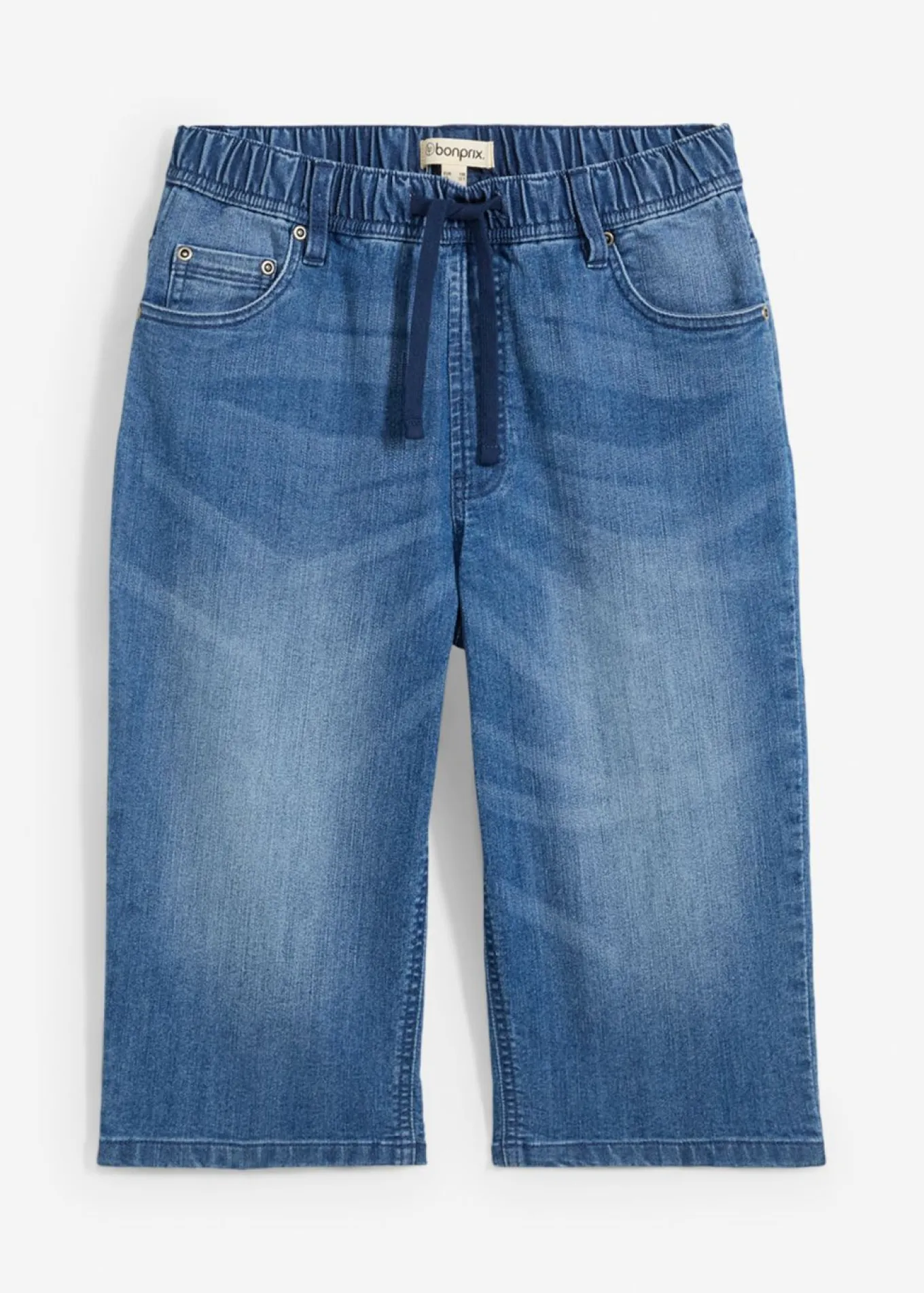 Bermudas vaqueras largas sin cierre para niños, slim fit