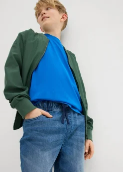 Bermudas vaqueras largas sin cierre para niños, slim fit