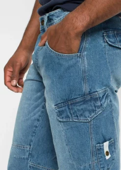 Bermudas vaqueras tipo cargo con corte relajado