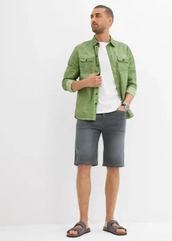 Bermudas vaqueras tipo chándal con corte holgado y regular