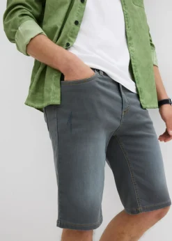 Bermudas vaqueras tipo chándal con corte holgado y regular