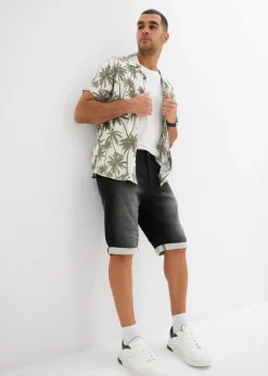 Bermudas vaqueras tipo chándal con corte relajado