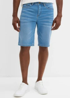 Bermudas vaqueras tipo chándal con corte holgado y regular