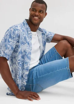 Bermudas vaqueras tipo chándal con corte holgado y regular