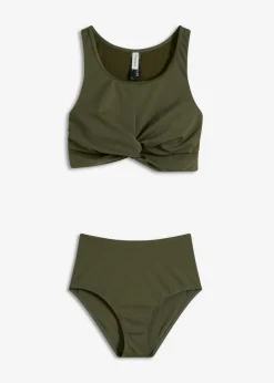 Bikini bustier con diseño cruzado (2 piezas)
