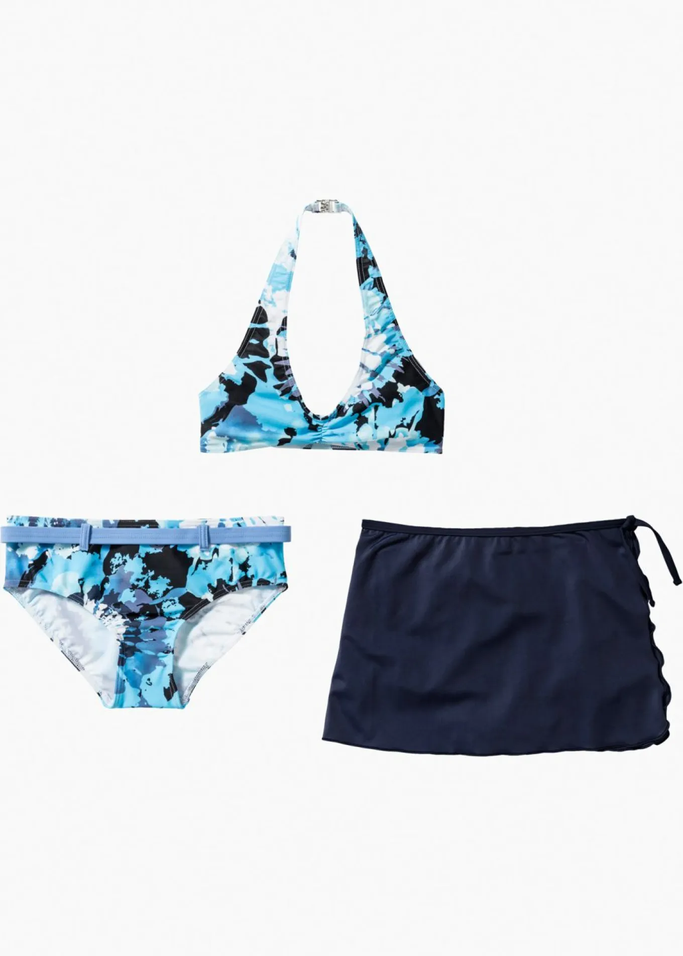 Bikini y falda para atar (conjunto de 3 piezas)