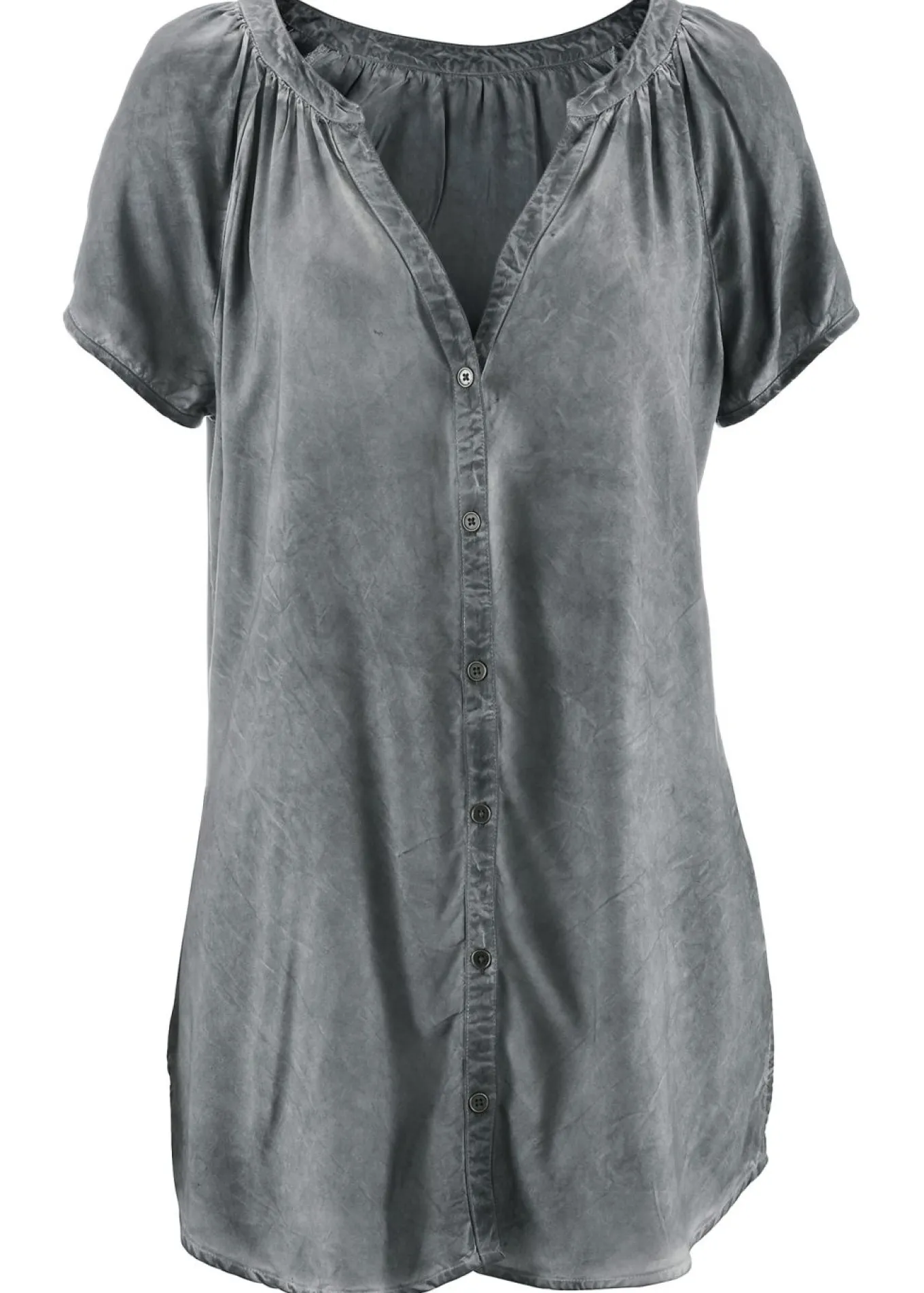 Blusa cold-dye de manga corta en algodón sostenible