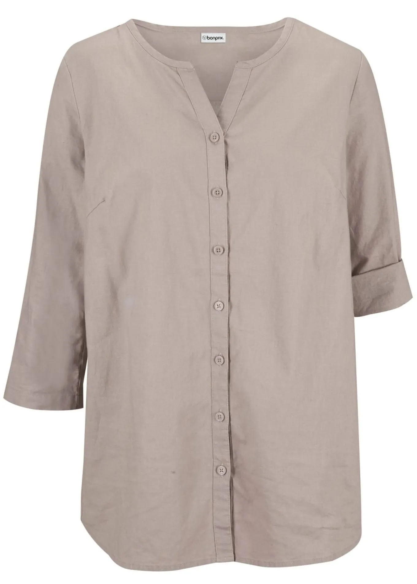 Blusa con lino y mangas 3/4