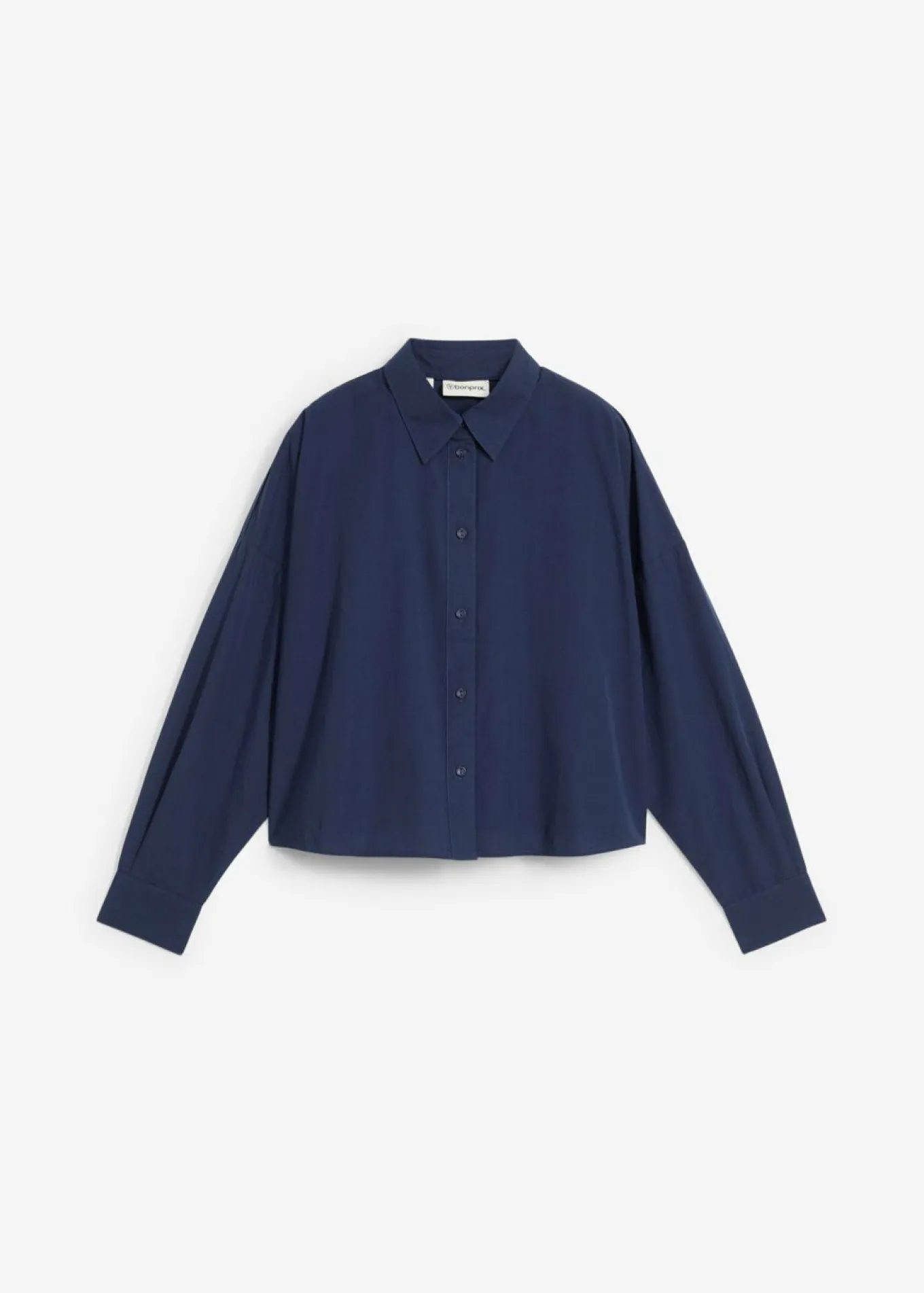 Blusa corta oversize con contenido de seda