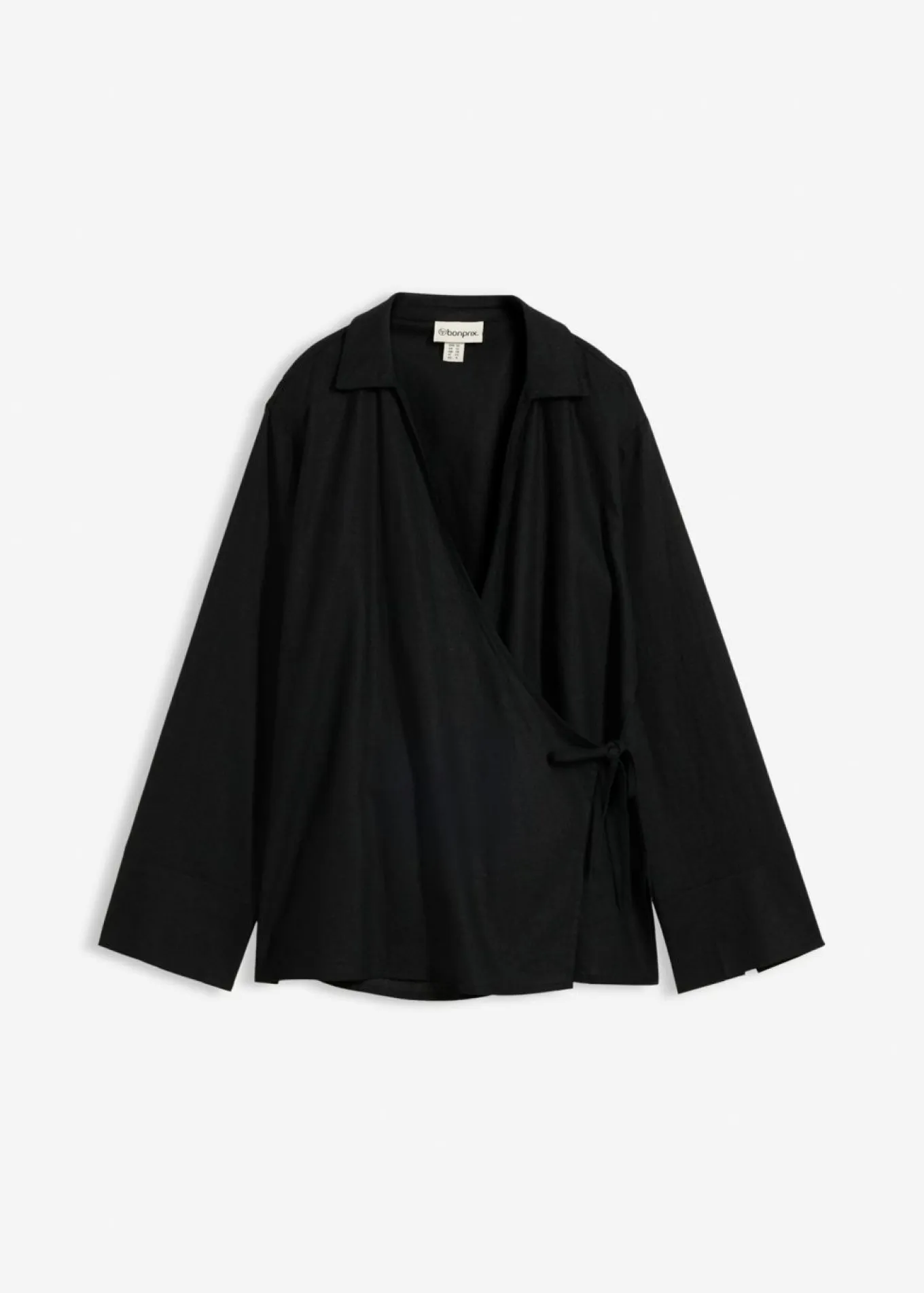 Blusa cruzada de mezcla de lino