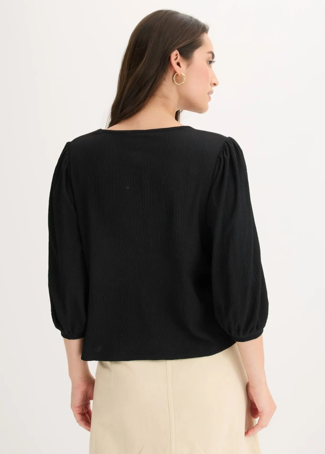 Blusa de crepé estructurado