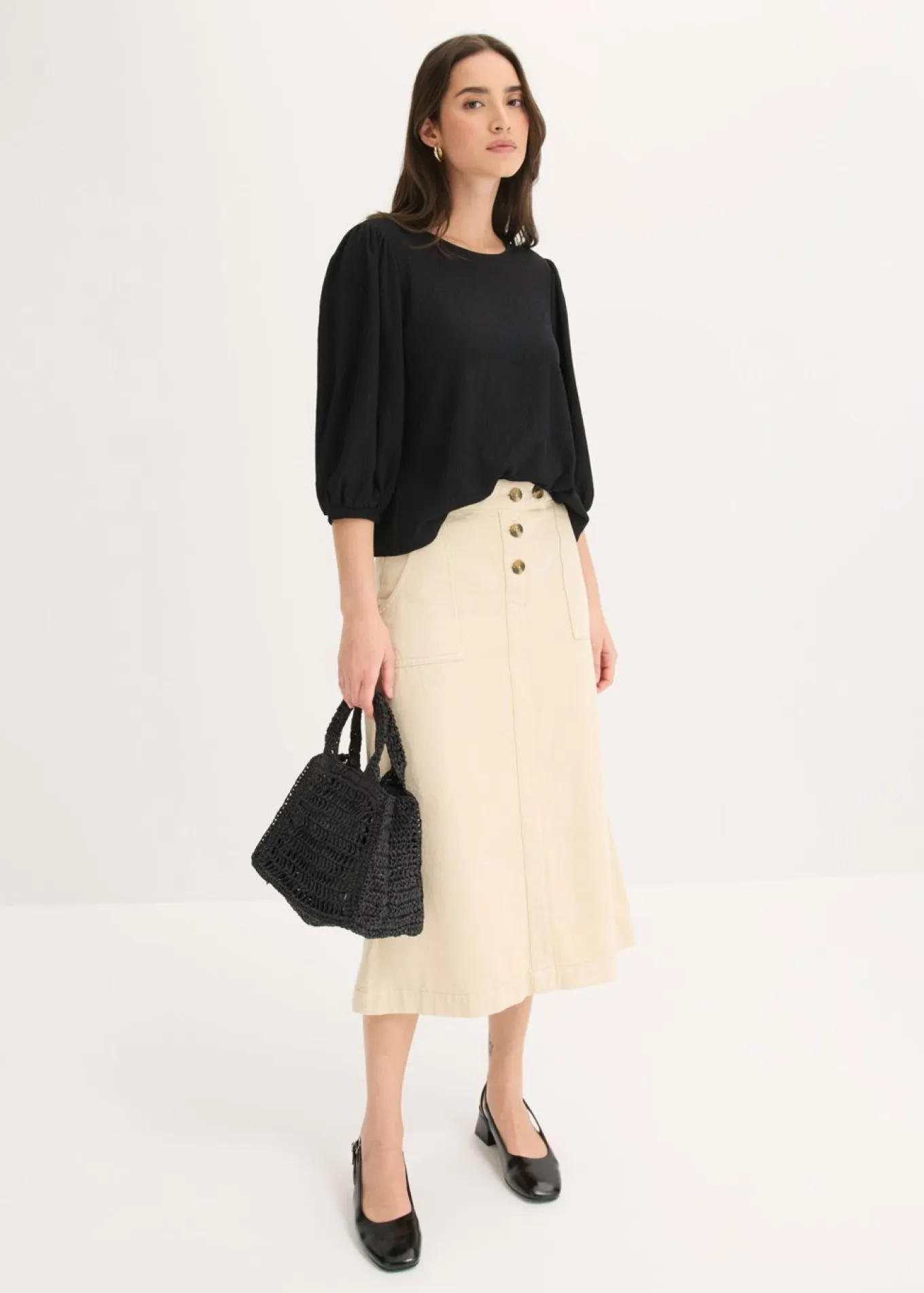 Blusa de crepé estructurado
