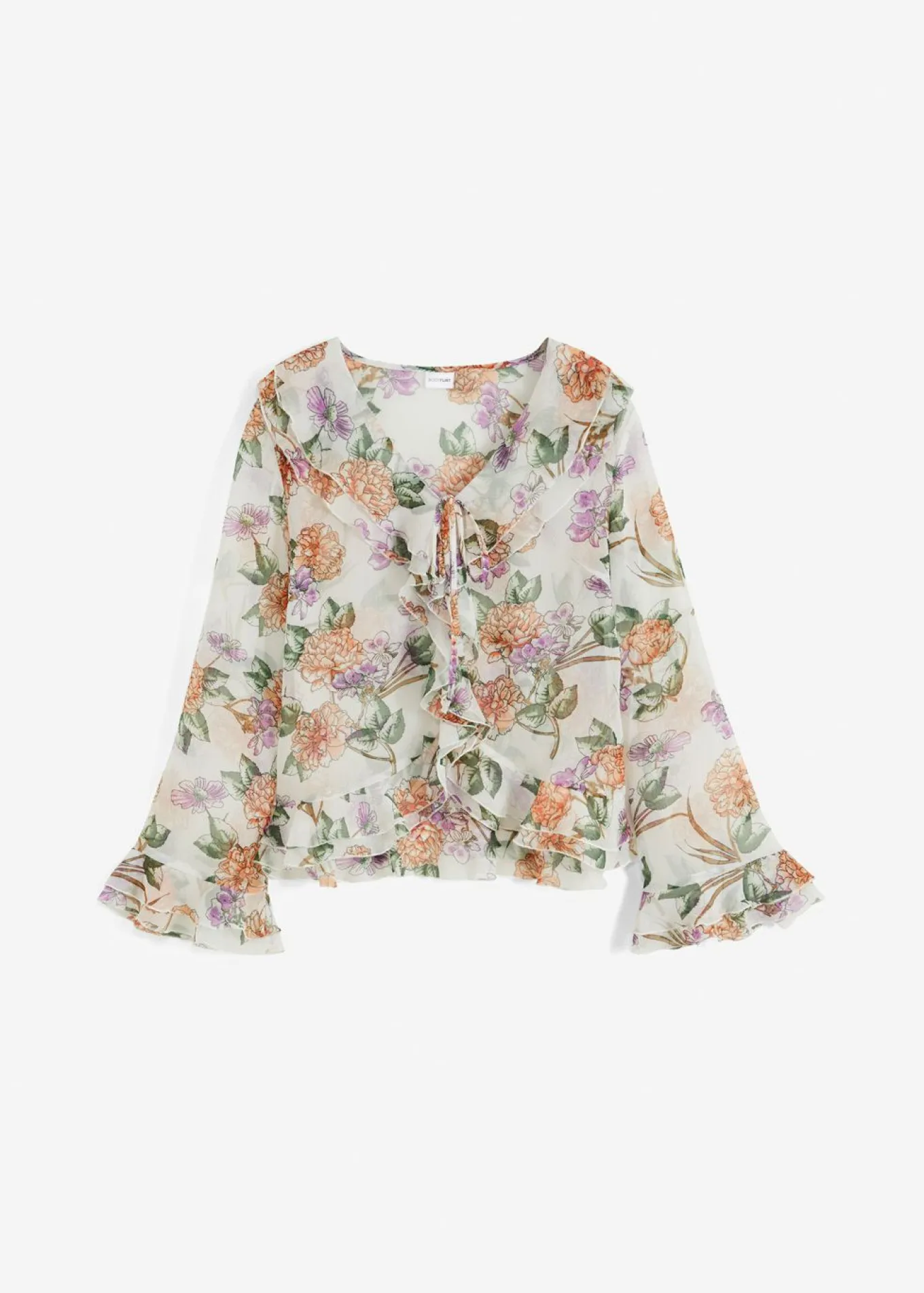Blusa de gasa con volantes
