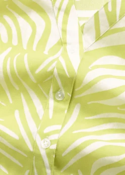 Blusa de manga corta con aspecto de lino