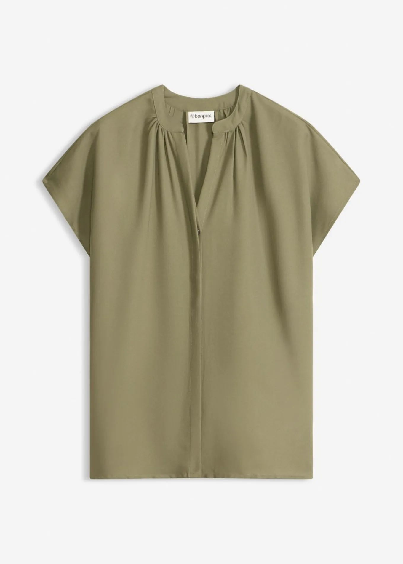 Blusa de manga corta con botones ocultos