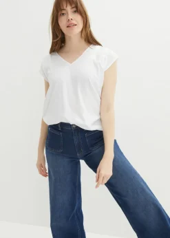 Blusa de manga corta con escote en V