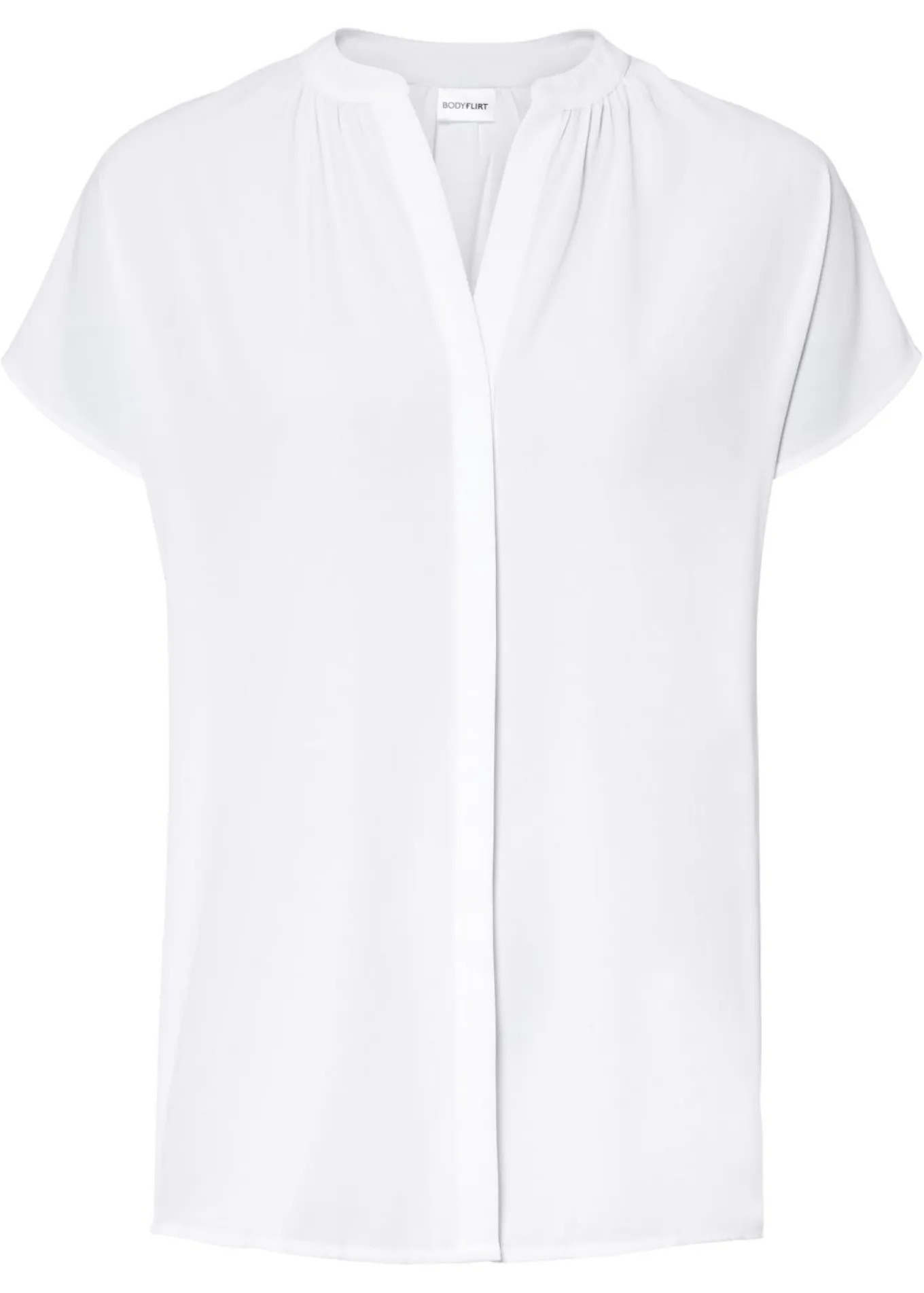 Blusa de manga corta con botones ocultos