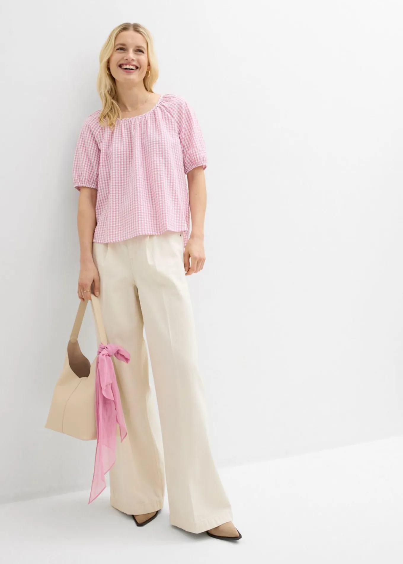 Blusa de manga corta de algodón puro