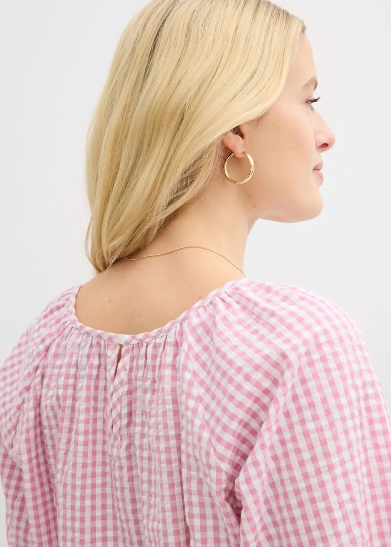 Blusa de manga corta de algodón puro