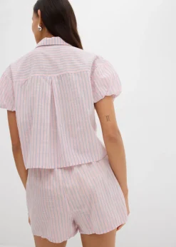 Blusa de manga corta de algodón puro
