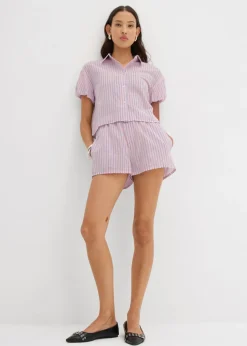 Blusa de manga corta de algodón puro