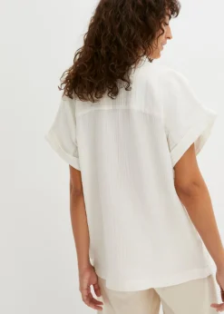 Blusa de manga corta de muselina