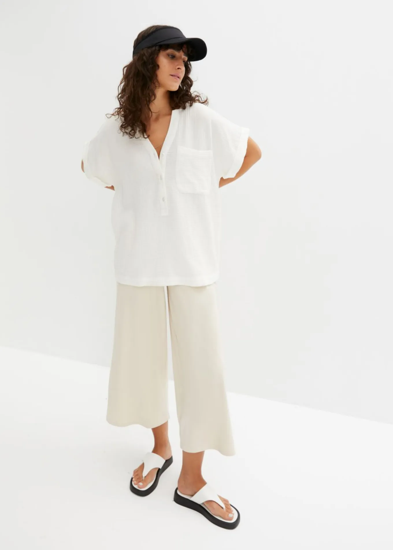 Blusa de manga corta de muselina