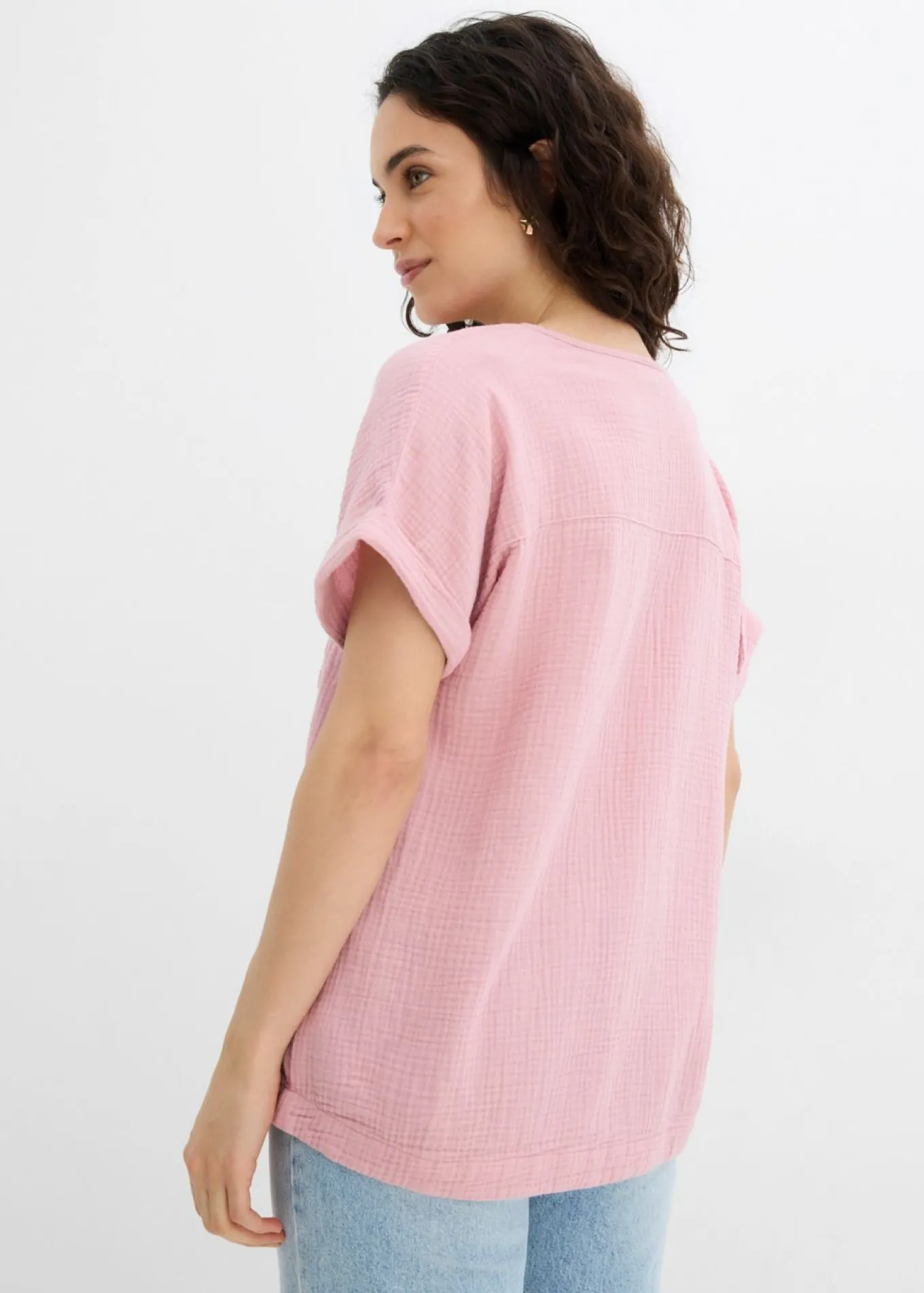 Blusa de manga corta de muselina