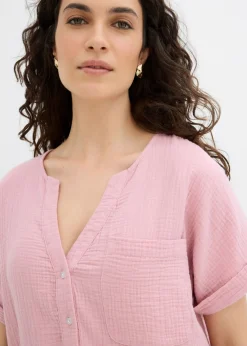 Blusa de manga corta de muselina