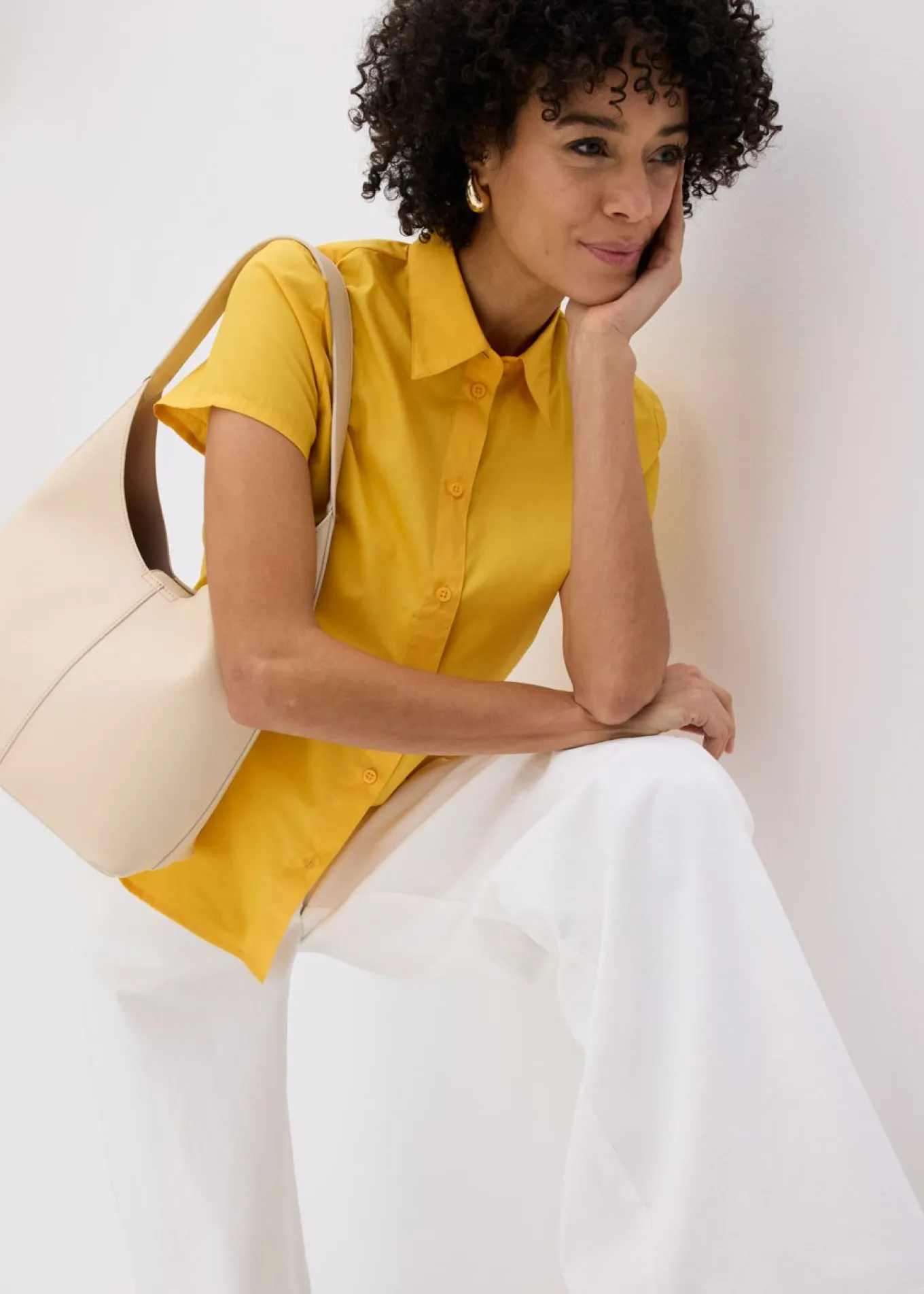 Blusa de manga corta de popelín