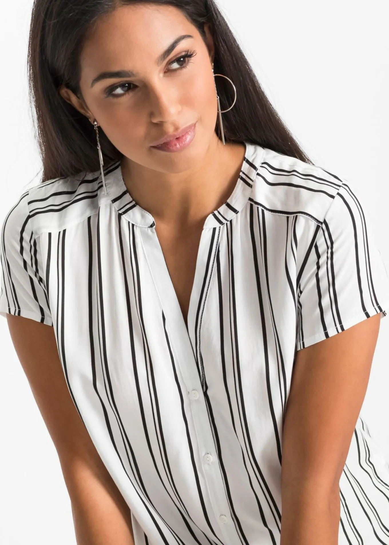 Blusa de manga corta de viscosa pura
