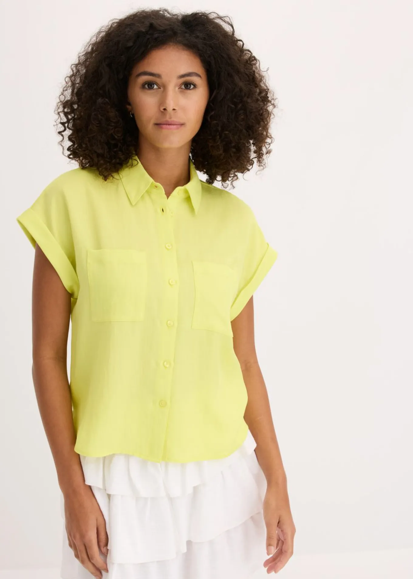 Blusa de mezcla de lyocell fluido