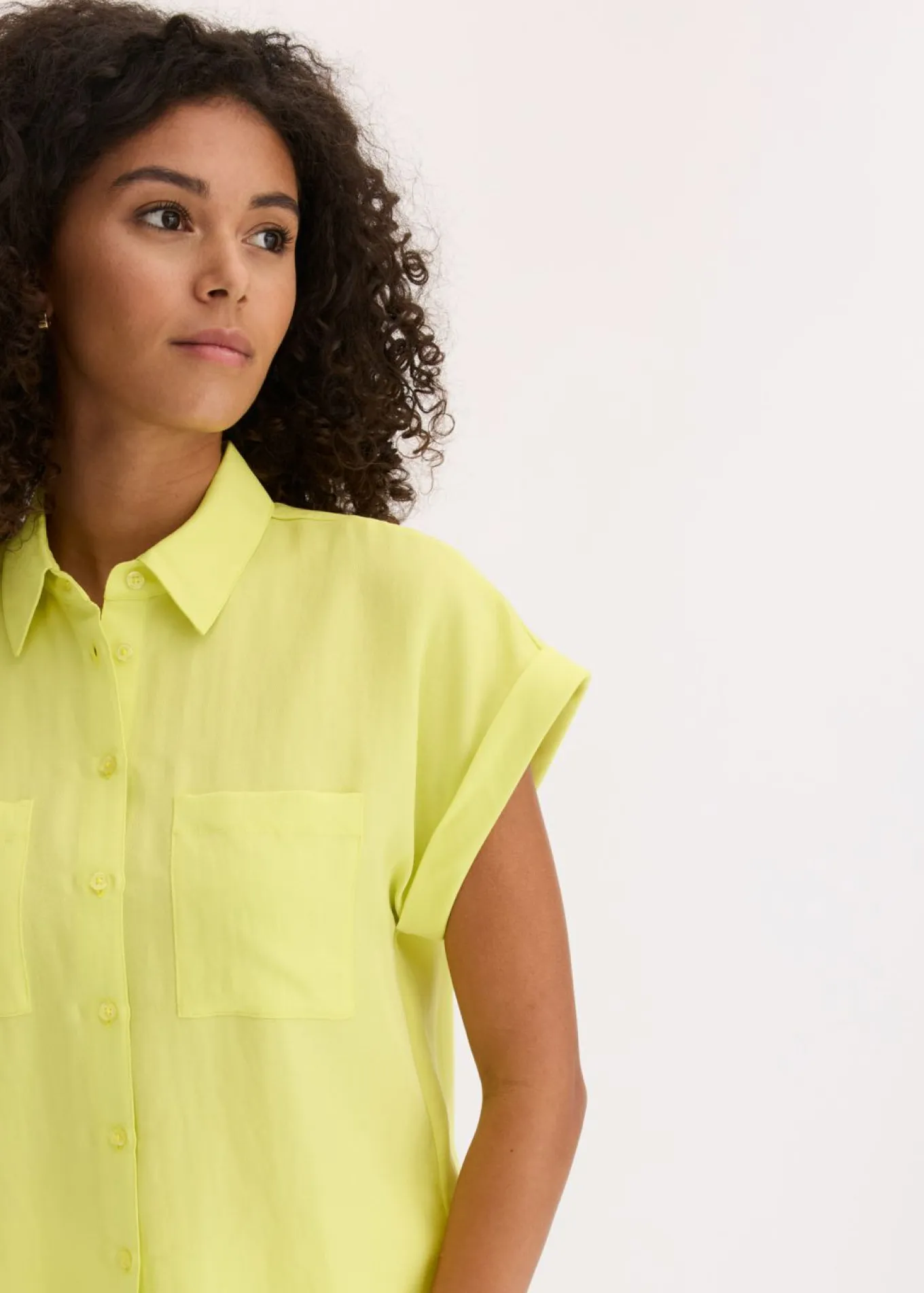 Blusa de mezcla de lyocell fluido