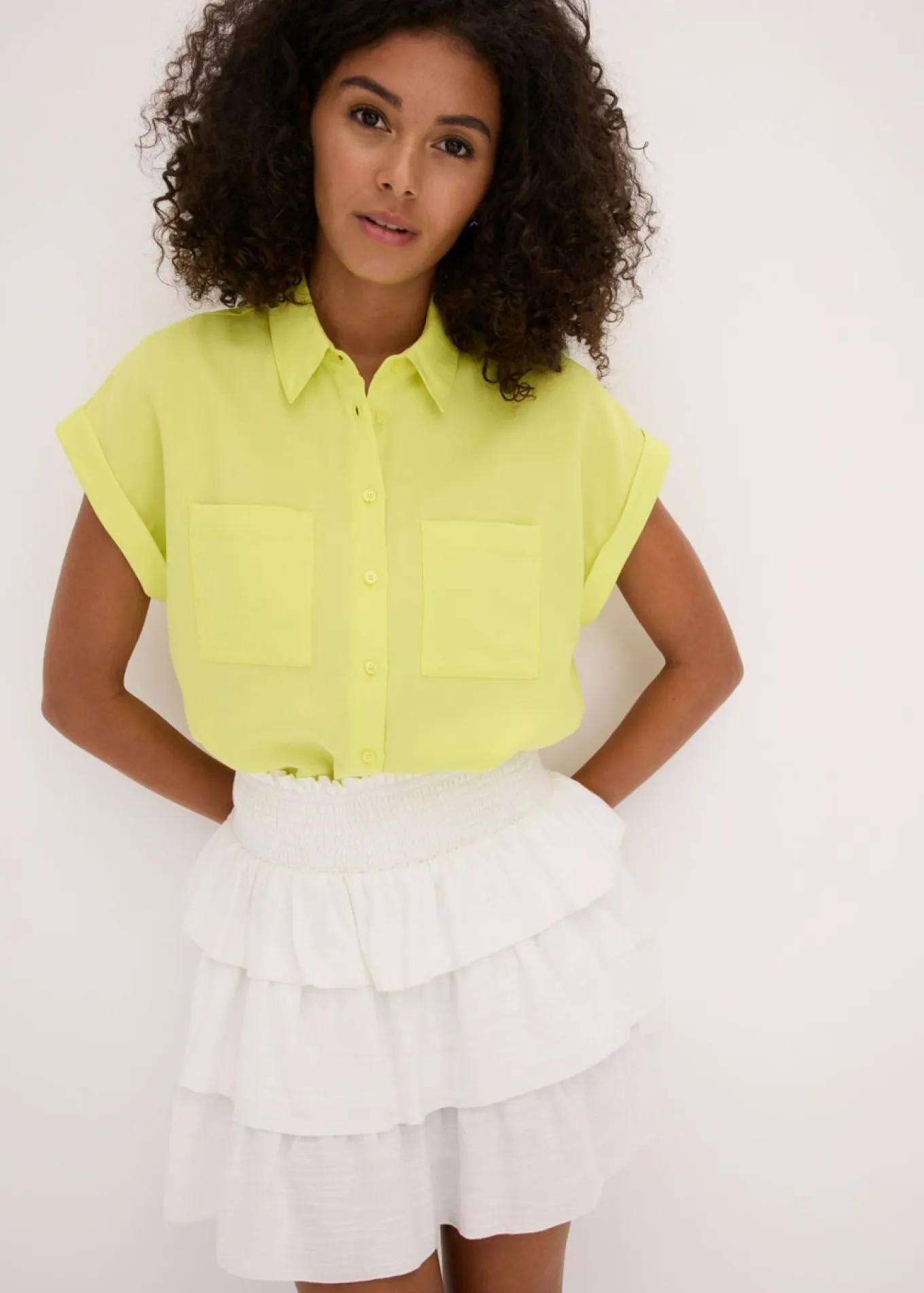 Blusa de mezcla de lyocell fluido