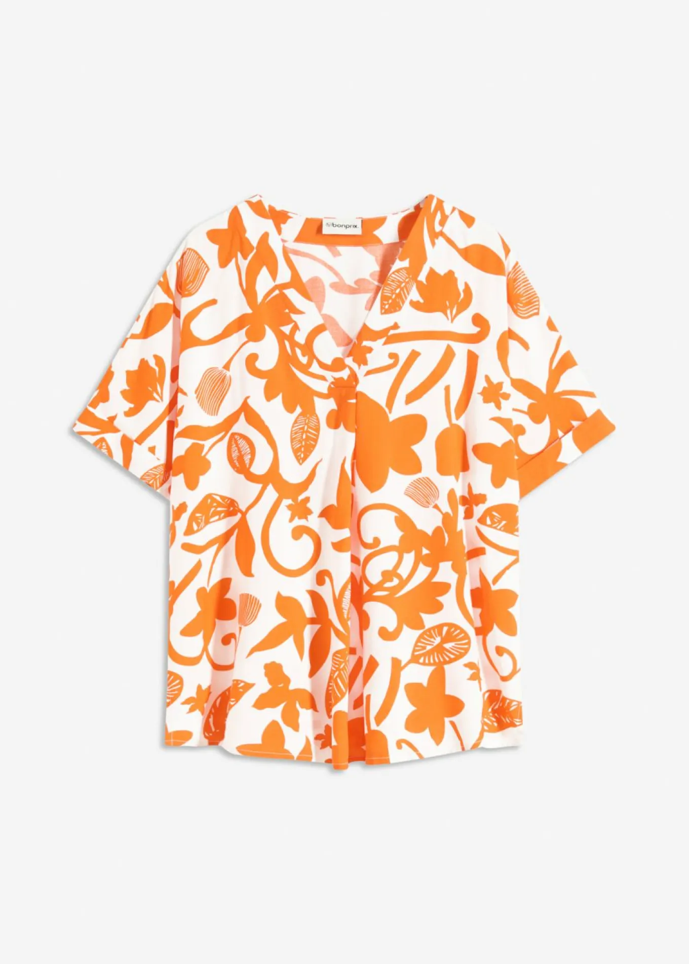 Blusa estampada tipo túnica de viscosa fluida