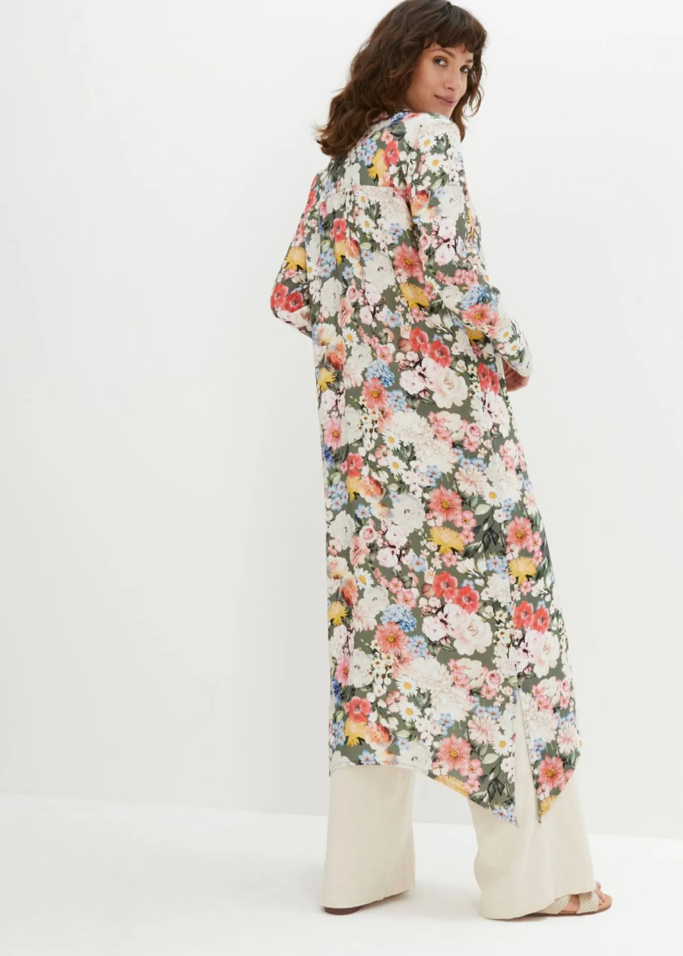 Blusa larga de viscosa fluida