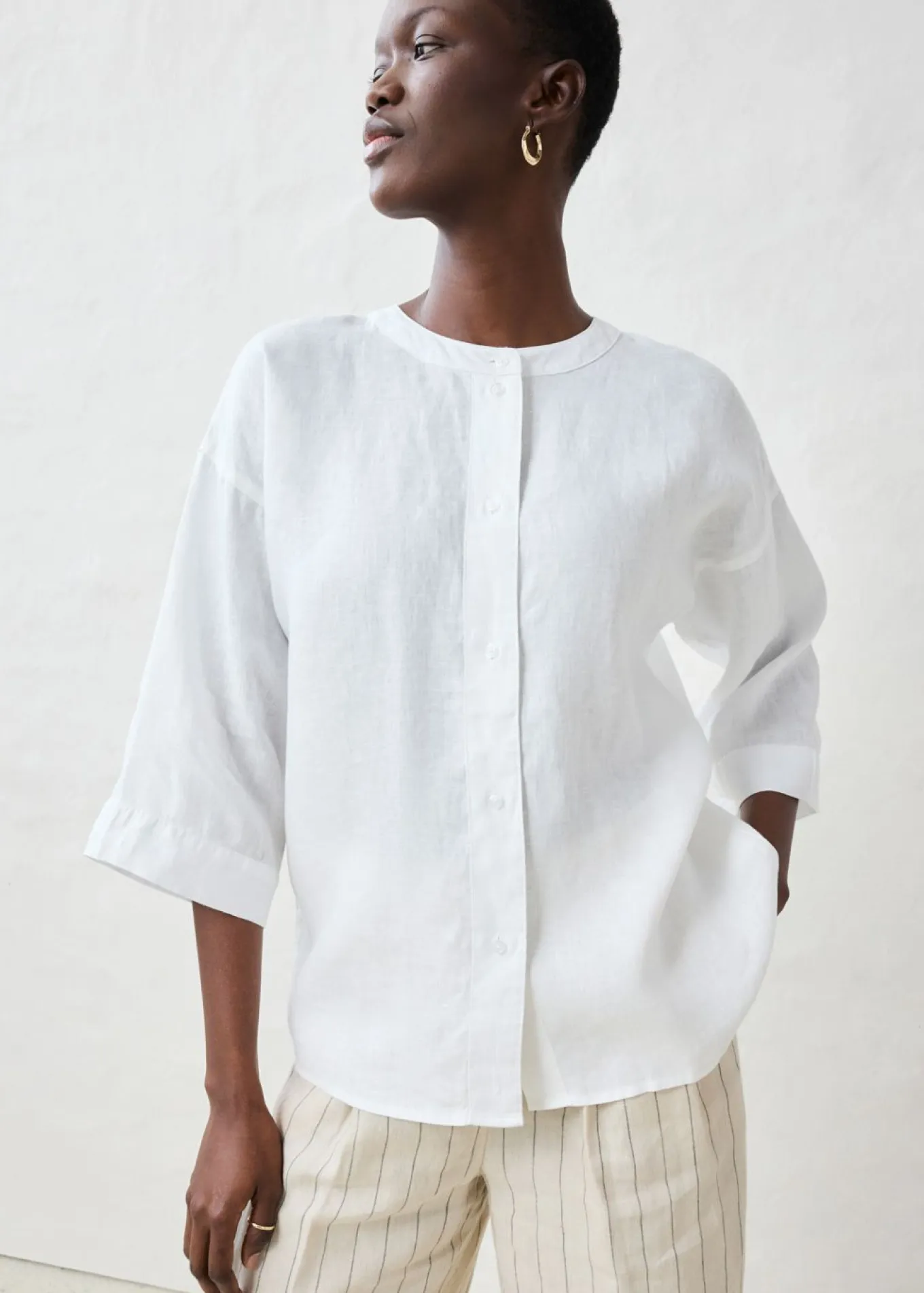 Blusa oversize de lino puro