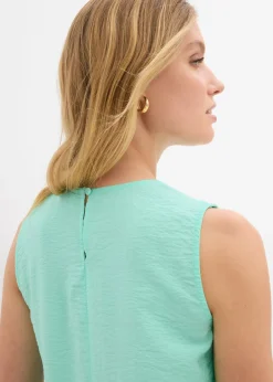 Blusa sin mangas de mezcla de viscosa fluida