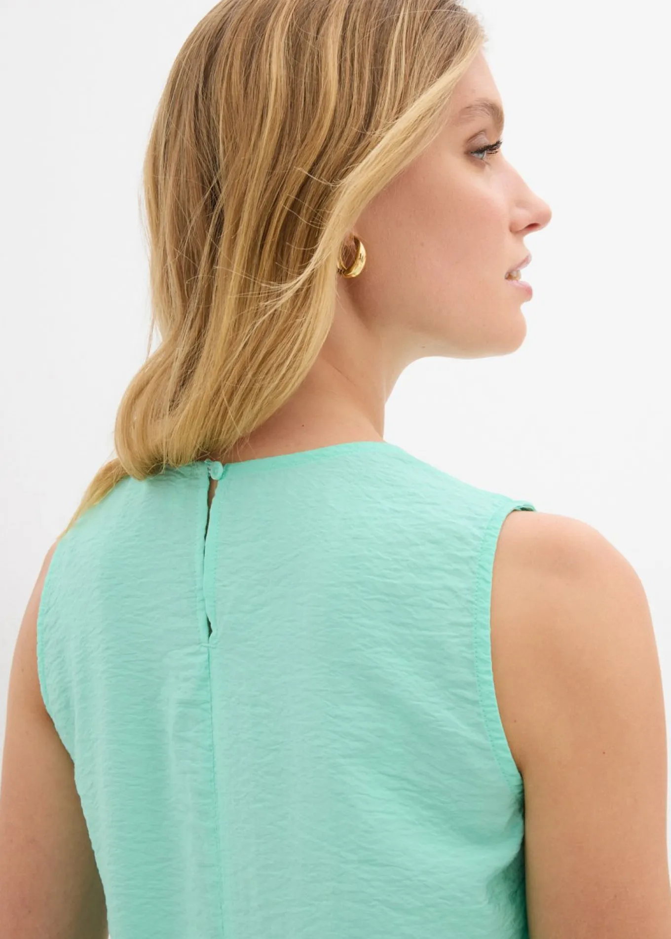 Blusa sin mangas de mezcla de viscosa fluida