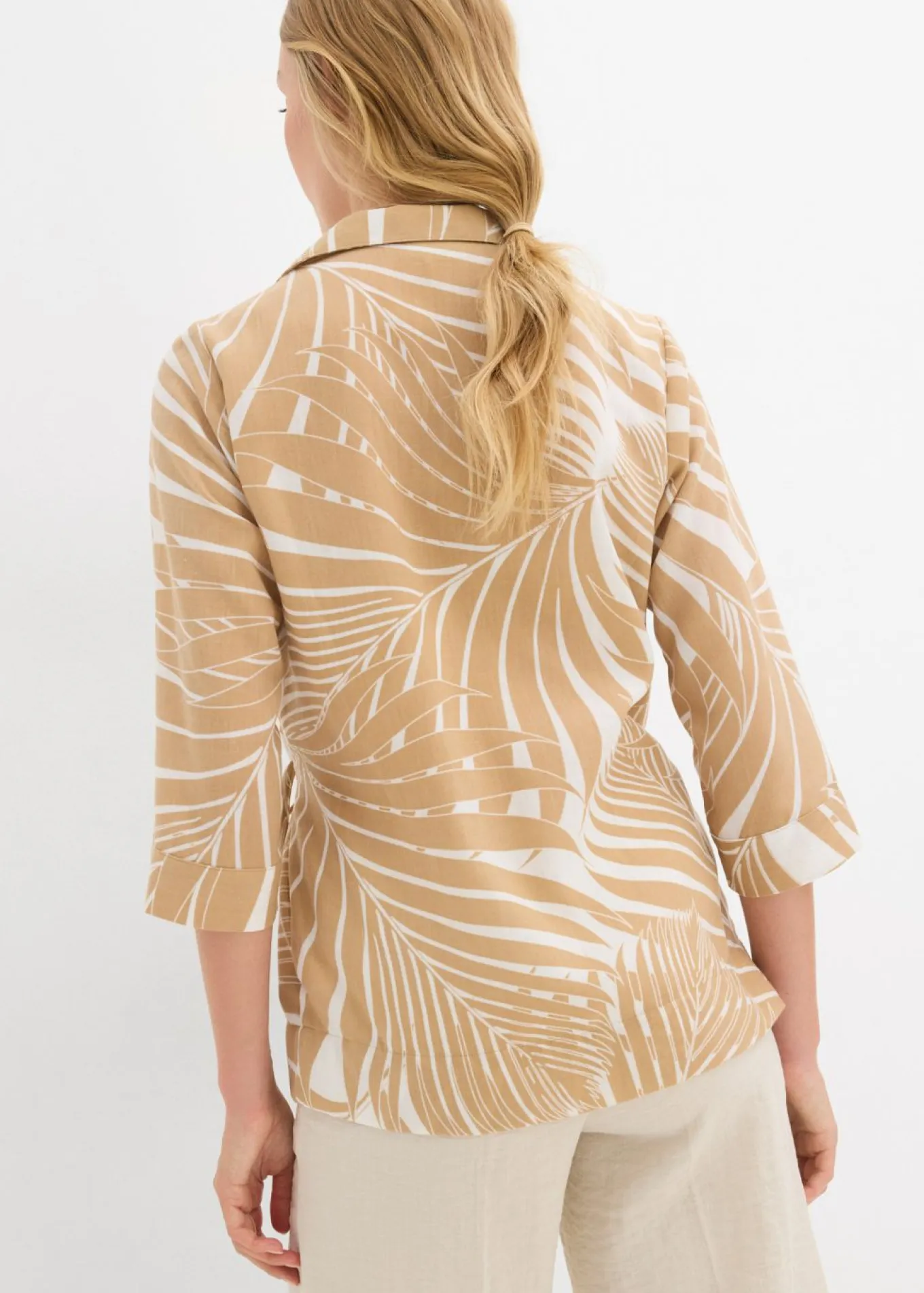 Blusa tipo kimono con aspecto de lino