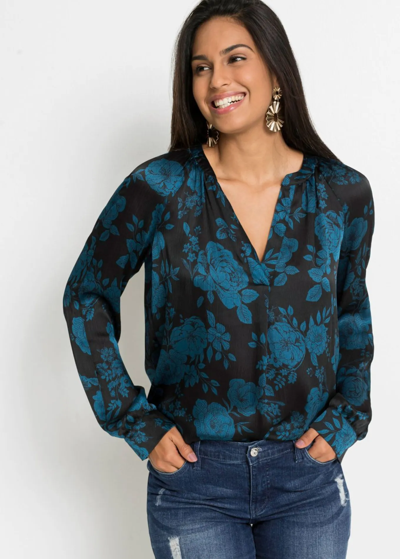 Blusa tipo túnica con ligero crepé