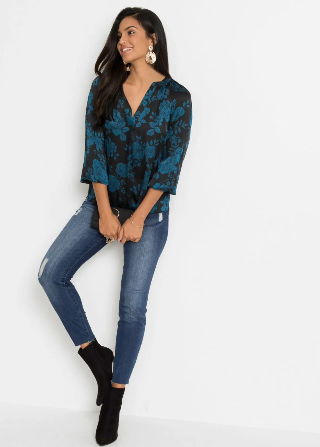 Blusa tipo túnica con ligero crepé