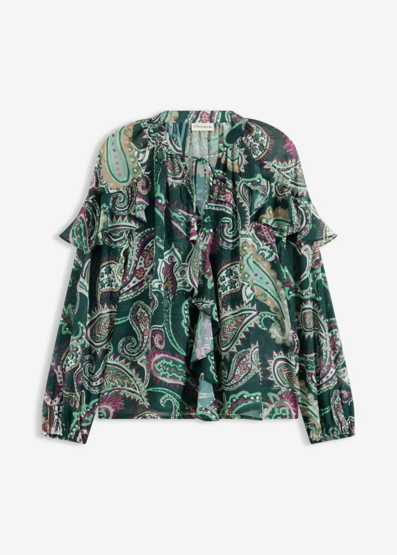 Blusa tipo túnica con volantes